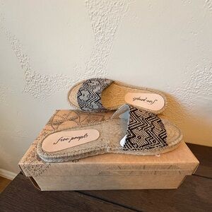 Free People Black and White Espadrille Flats